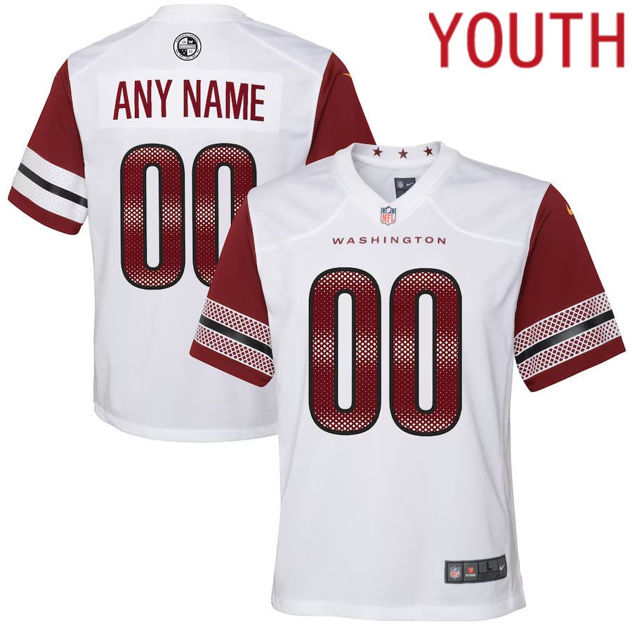Youth Washington Commanders Nike White Game Custom Player NFL Jersey->youth nfl jersey->Youth Jersey